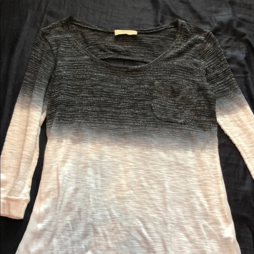 Black to white fade blouse